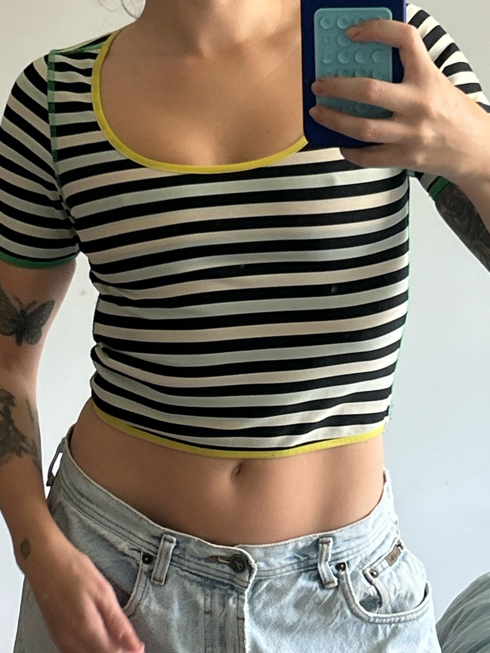 Opening Ceremony x Adidas Collab reversible striped crop top